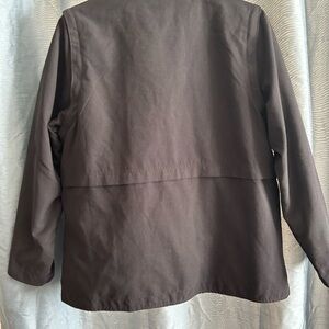 DASH jacket black with a patterned inside- size 16- zipper, pockets - and more